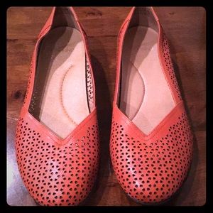 Dansko Orange Perforated Flats